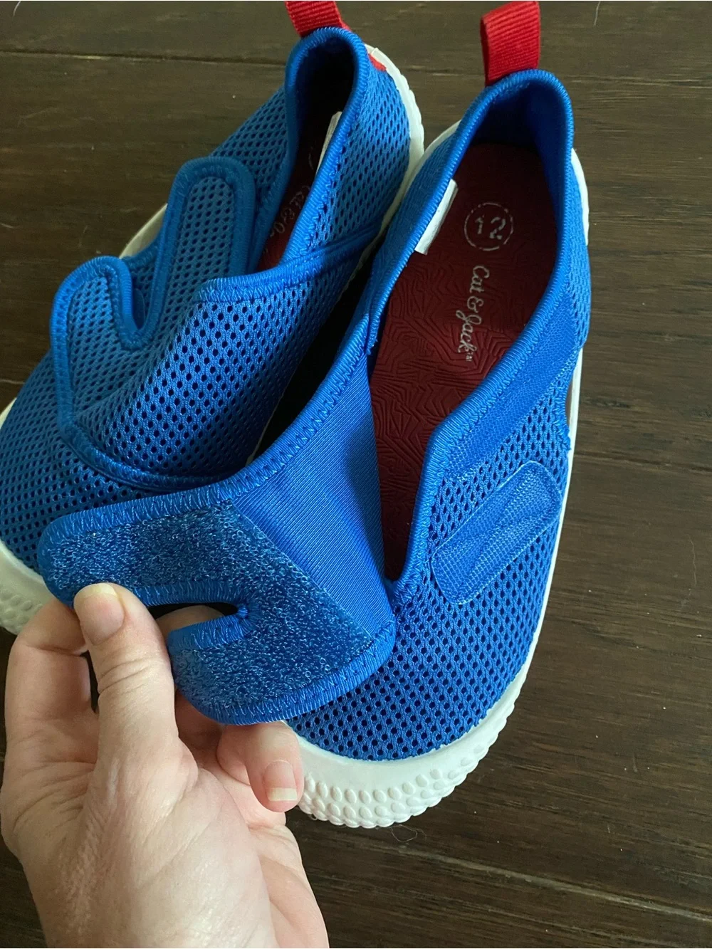 Kids Blue Mesh water shoes with Velcro Strap